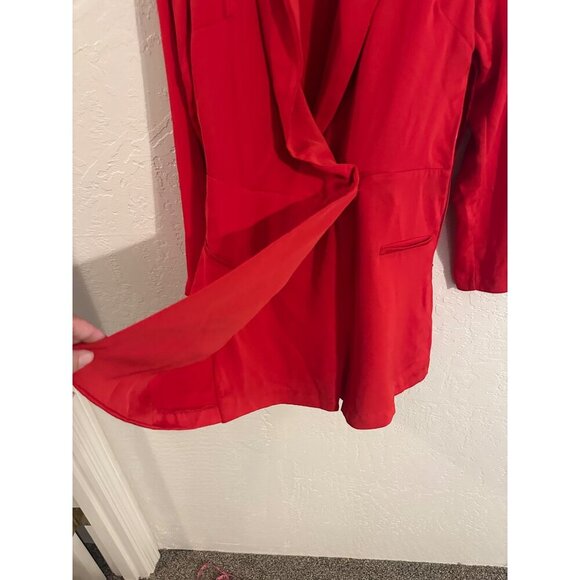 NWT Zara Red Long Sleeved Split Sleeve Button Up Academia Blazer Romper - Picture 5 of 11
